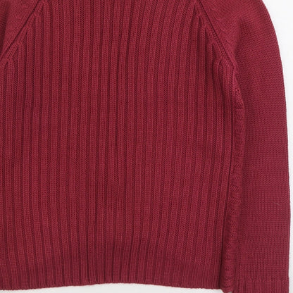 Fabrizo Womens Purple V-Neck Acrylic Pullover Jumper Size M