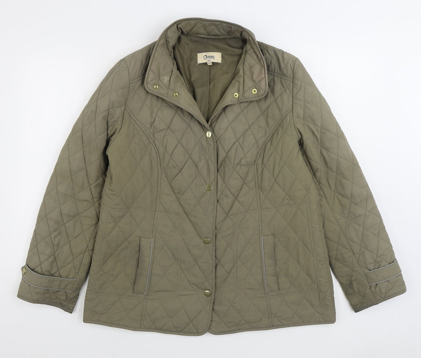 Womens UK Size 14 Marks and Spencer Beige Quilted Coat