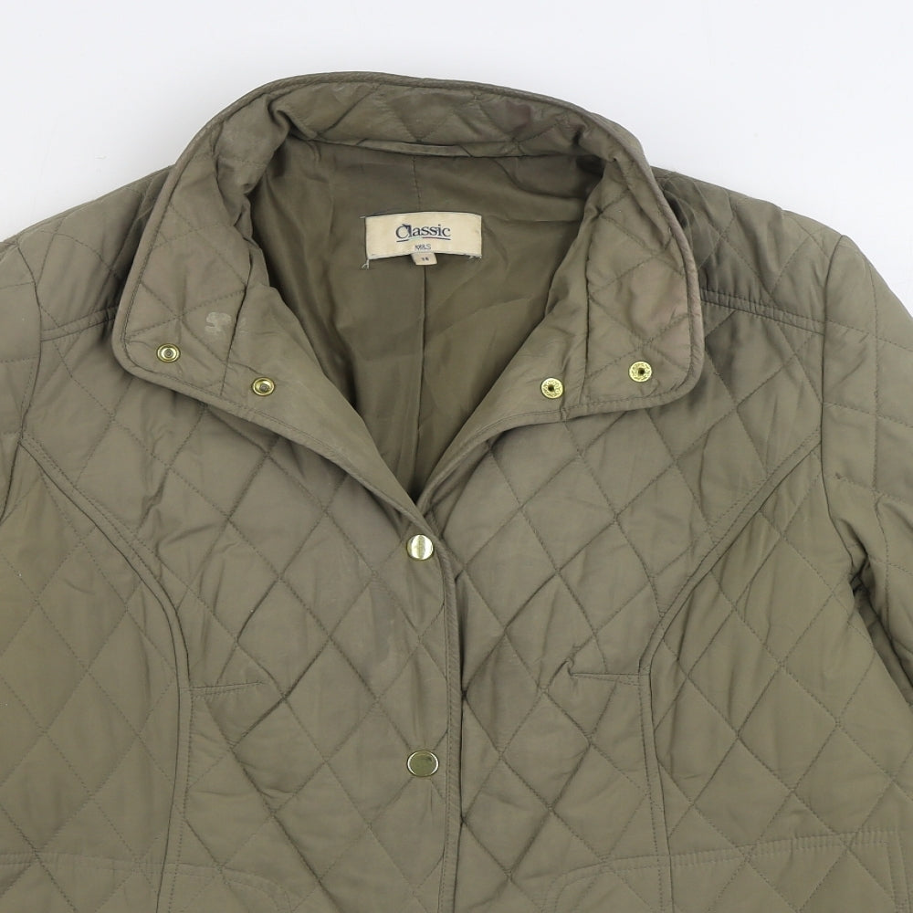 Womens UK Size 14 Marks and Spencer Beige Quilted Coat
