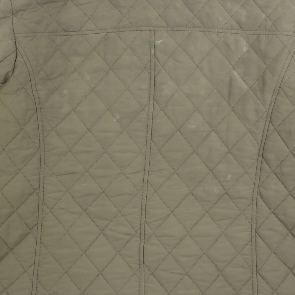Womens UK Size 14 Marks and Spencer Beige Quilted Coat