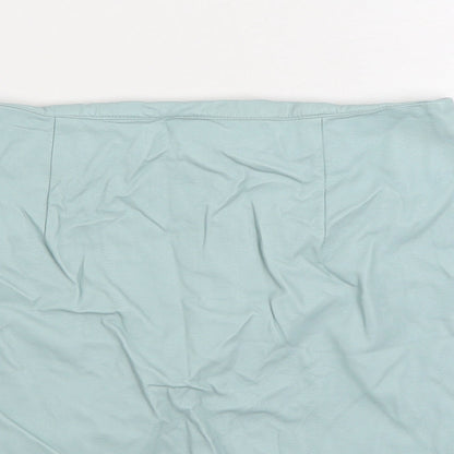 Primark Womens Blue Polyurethane A-Line Skirt Size 12 Zip