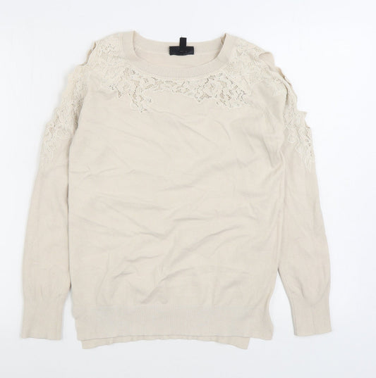 Womens UK Size 6 Topshop White Pullover Jumper