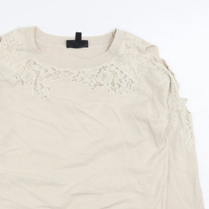 Womens UK Size 6 Topshop White Pullover Jumper