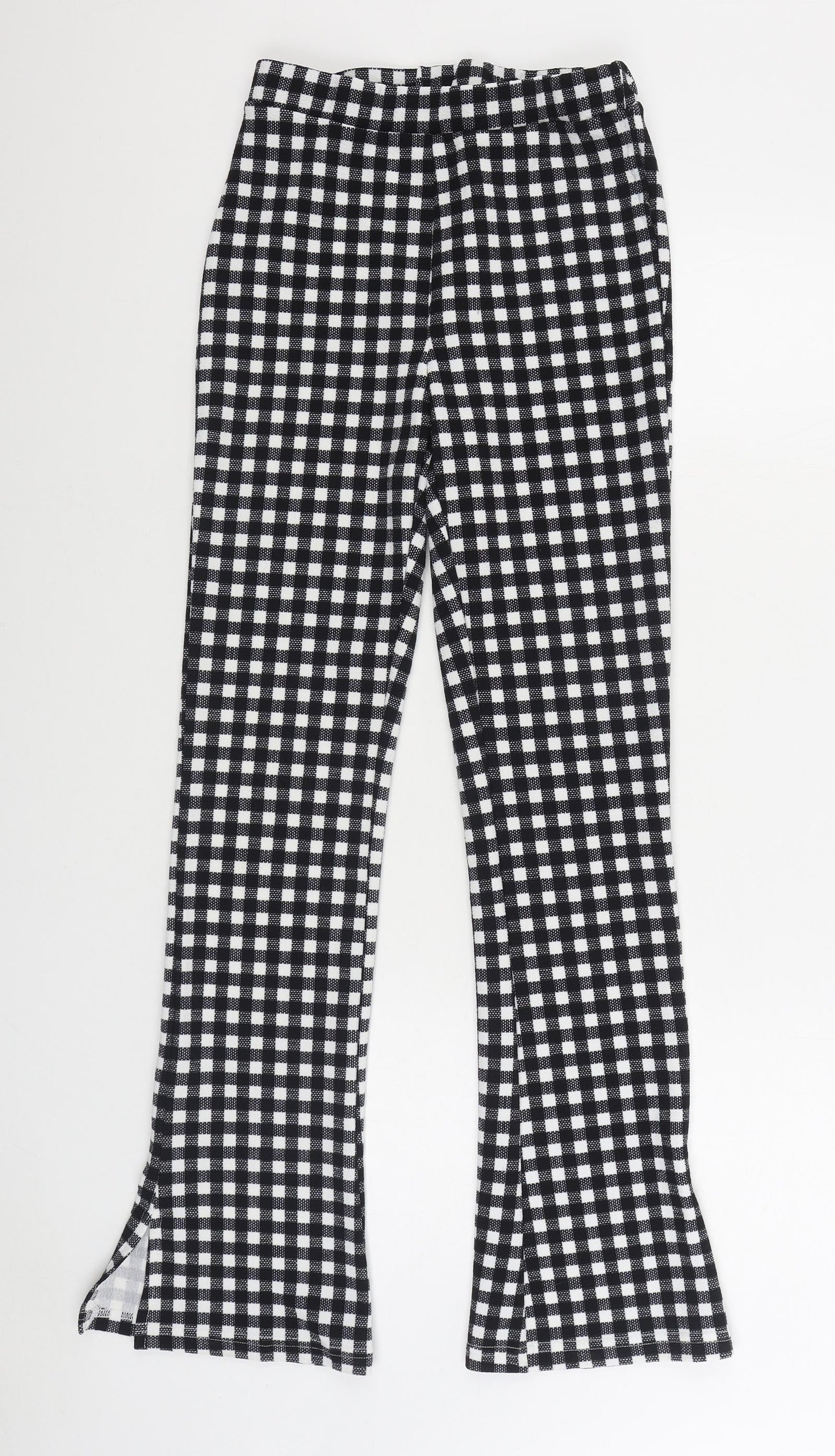 SheIn Womens Black Check Polyester Jogger Trousers Size S L31 in Regular