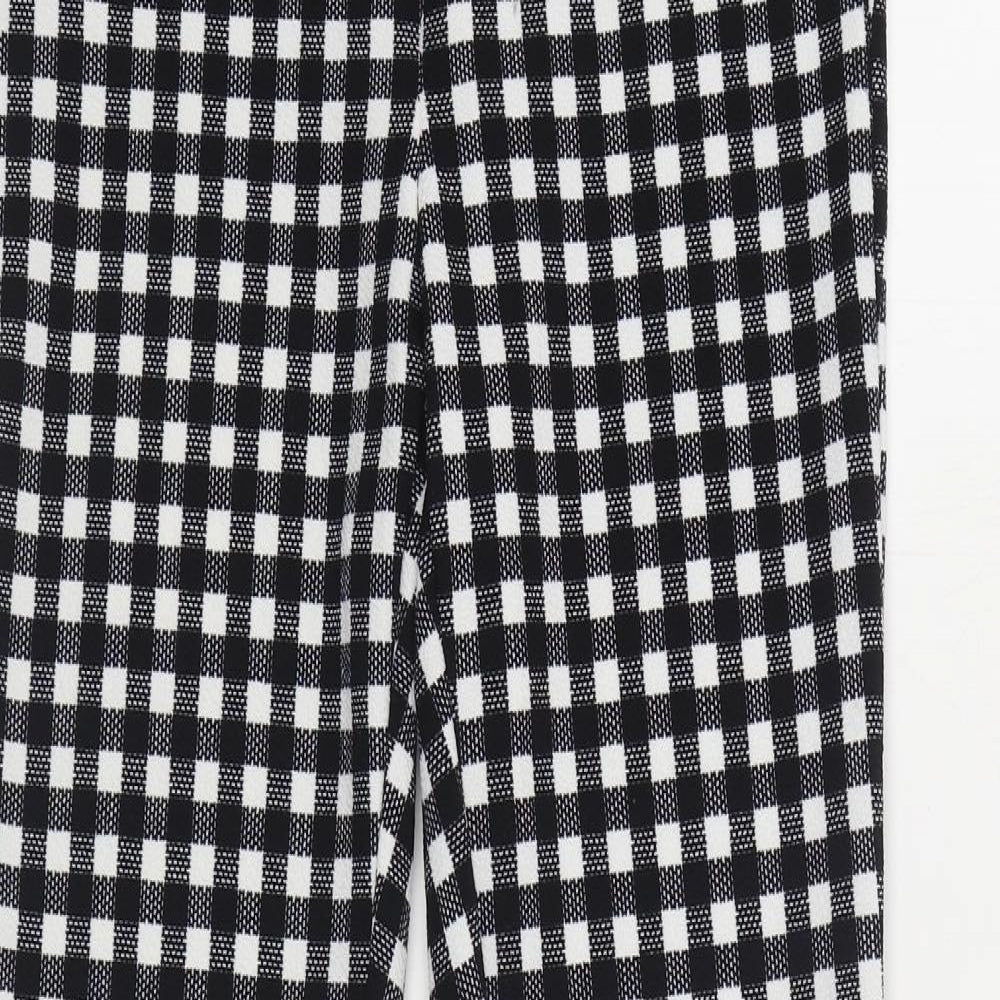 SheIn Womens Black Check Polyester Jogger Trousers Size S L31 in Regular