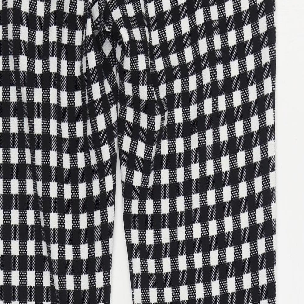 SheIn Womens Black Check Polyester Jogger Trousers Size S L31 in Regular