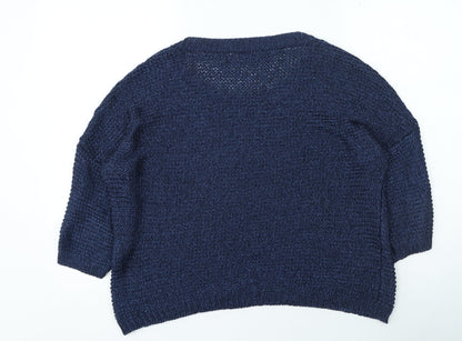Primark Womens Blue Round Neck Polyester Pullover Jumper Size 18