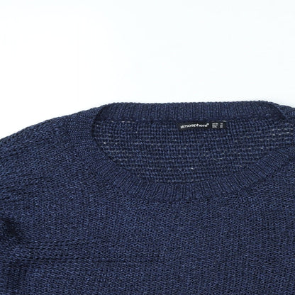 Primark Womens Blue Round Neck Polyester Pullover Jumper Size 18