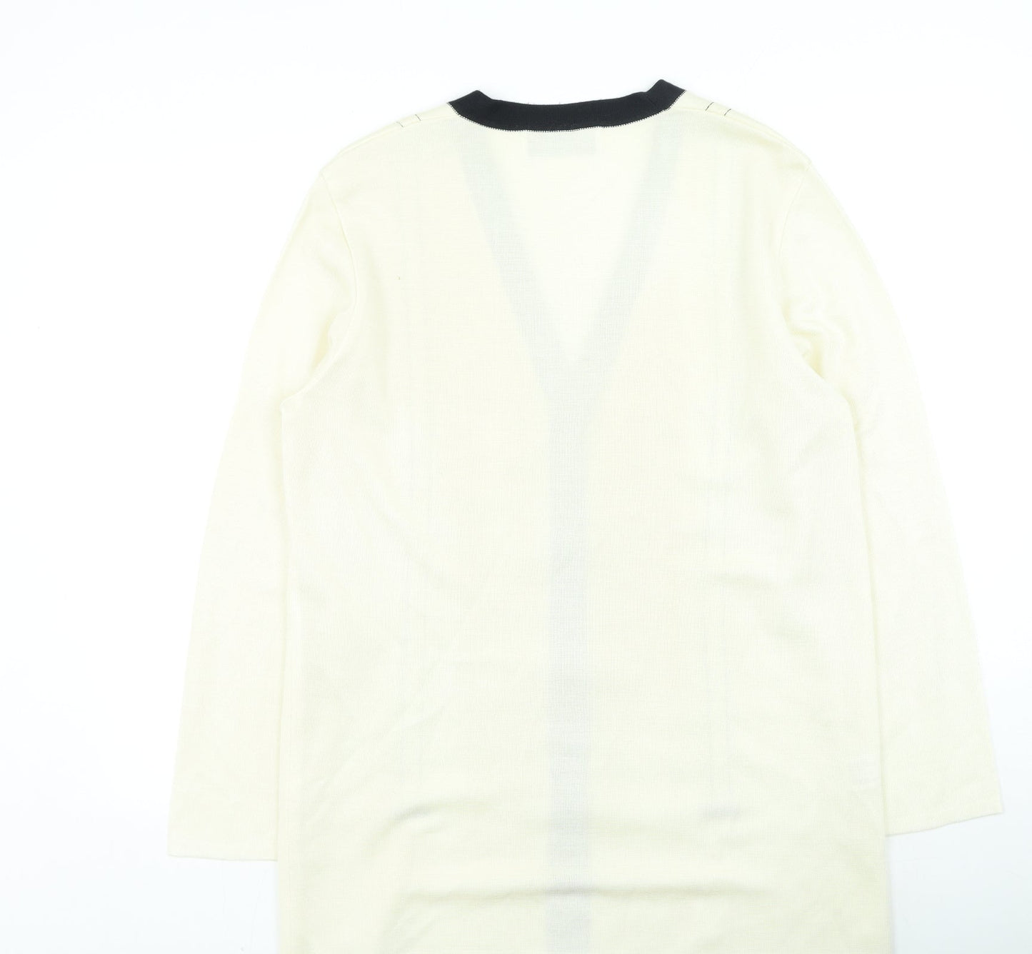 la confidence Womens Beige Round Neck Viscose Cardigan Jumper Size M