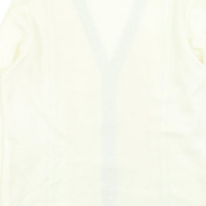la confidence Womens Beige Round Neck Viscose Cardigan Jumper Size M