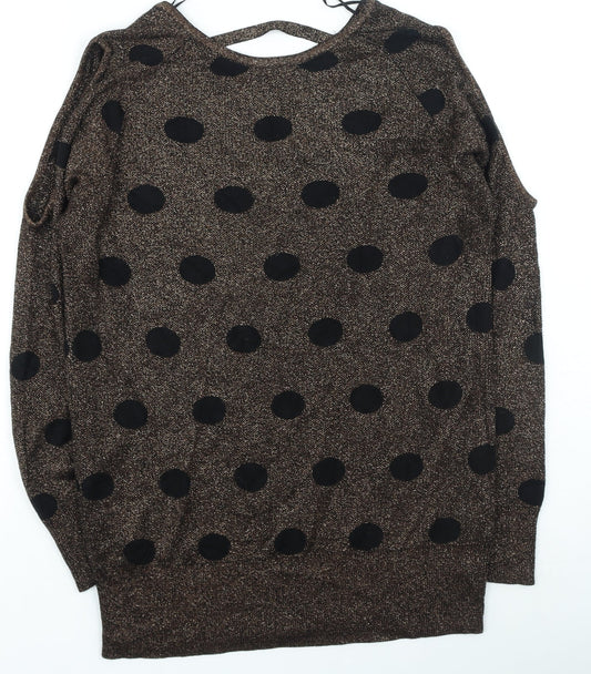 Womens UK Size 12 Soon Gold Pullover Jumper