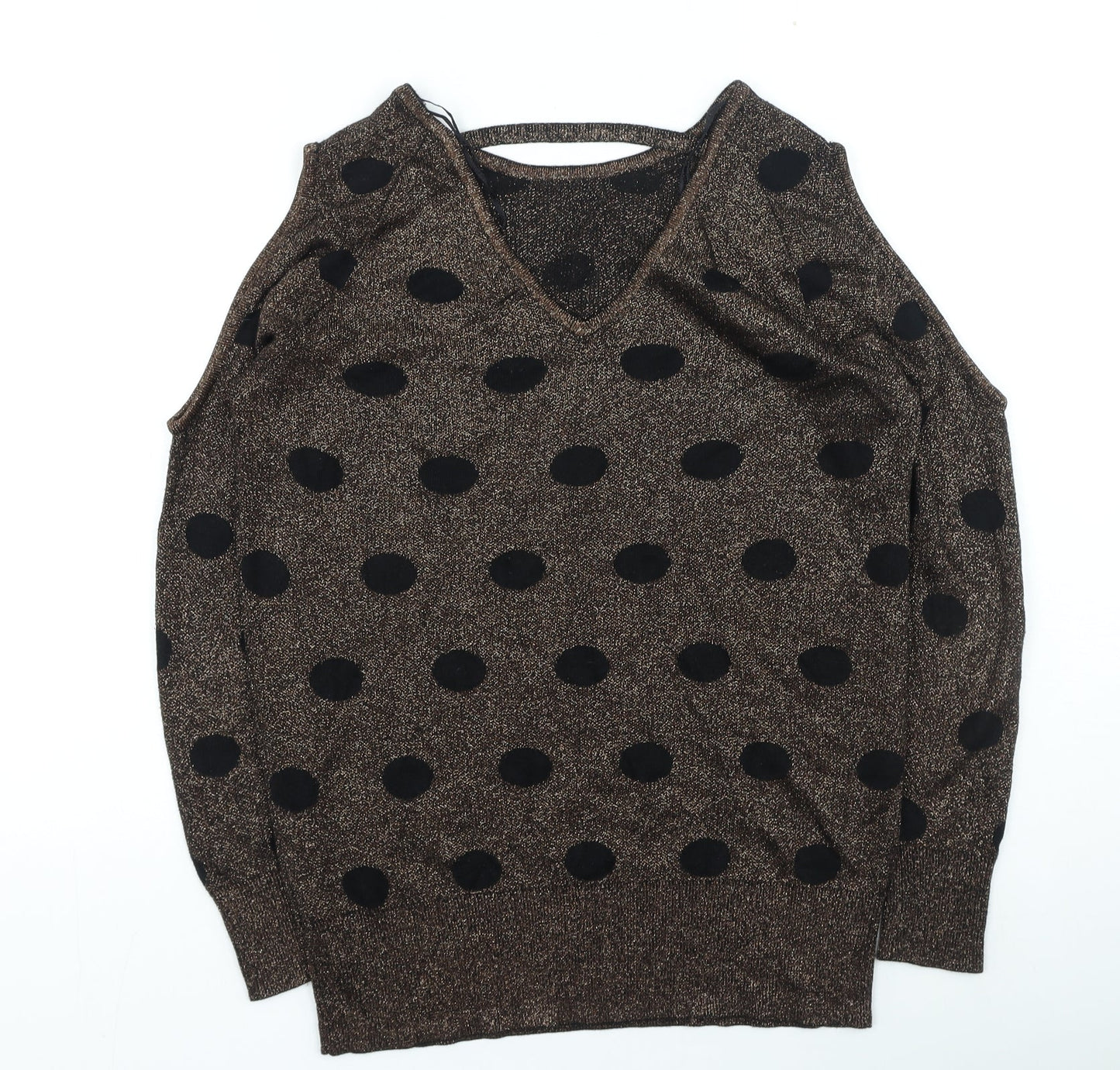 Womens UK Size 12 Soon Gold Pullover Jumper