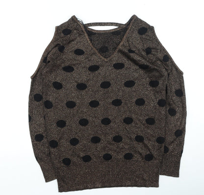 Womens UK Size 12 Soon Gold Pullover Jumper