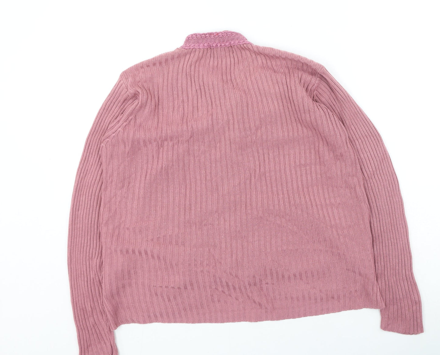Womens UK Size S klassique Pink Cardigan Jumper