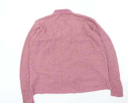Womens UK Size S klassique Pink Cardigan Jumper