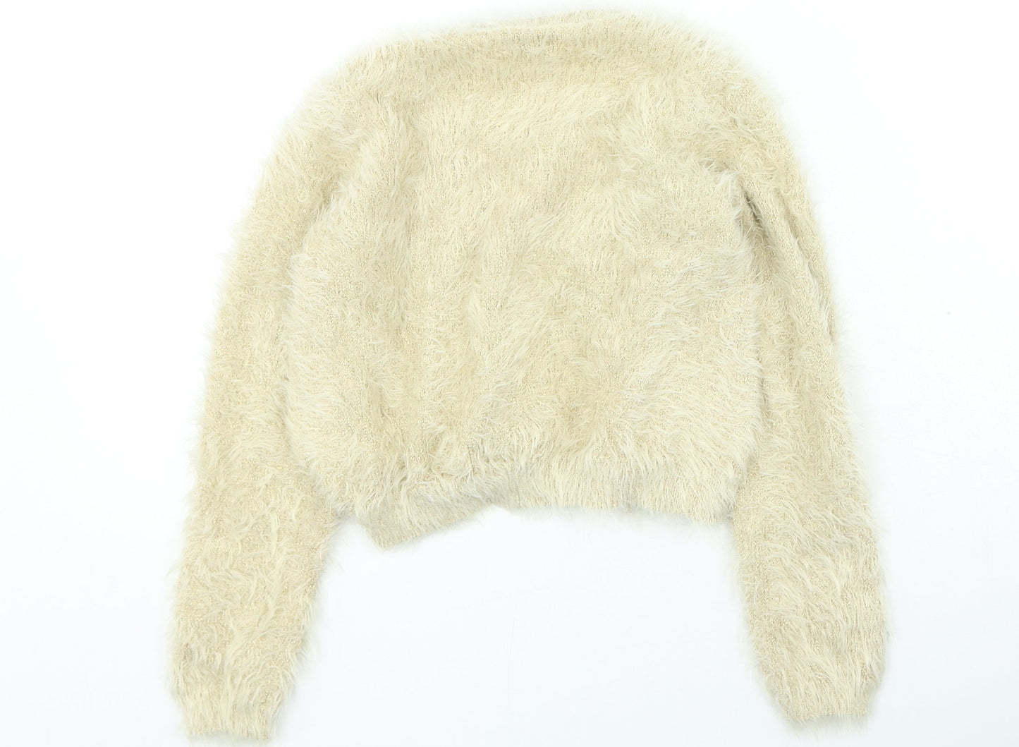 Monsoon Girls Gold Round Neck Nylon Cardigan Jumper Size 9-10 Years