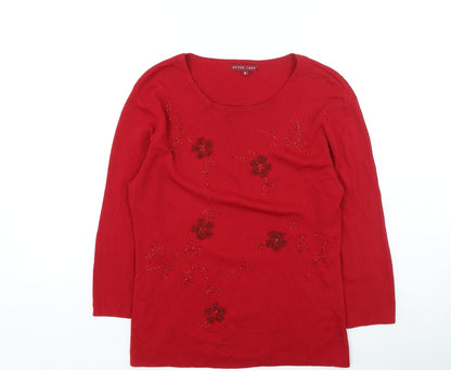 Womens UK Size M After Dark Red Pullover Jumper