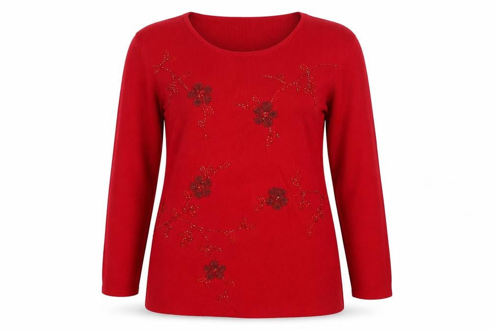 Womens UK Size M After Dark Red Pullover Jumper