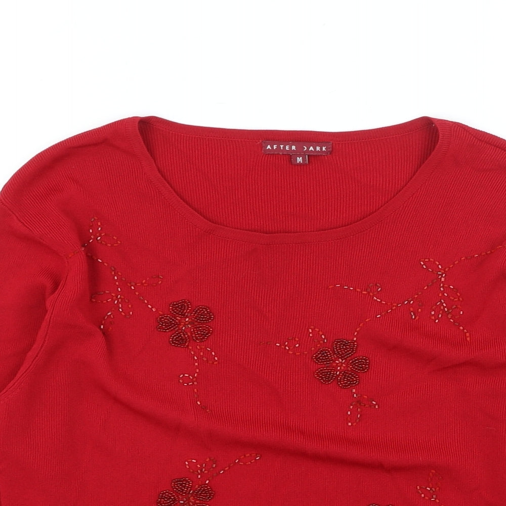 Womens UK Size M After Dark Red Pullover Jumper
