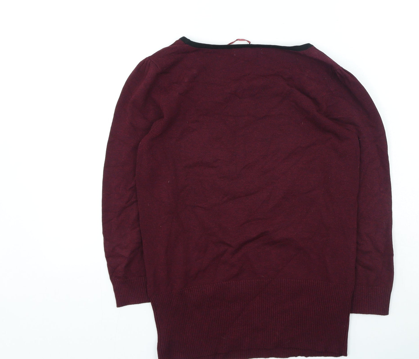 Womens UK Size 10 Red Herring Purple Henley Jumper