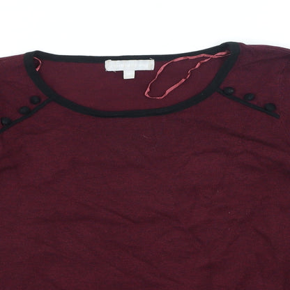 Womens UK Size 10 Red Herring Purple Henley Jumper