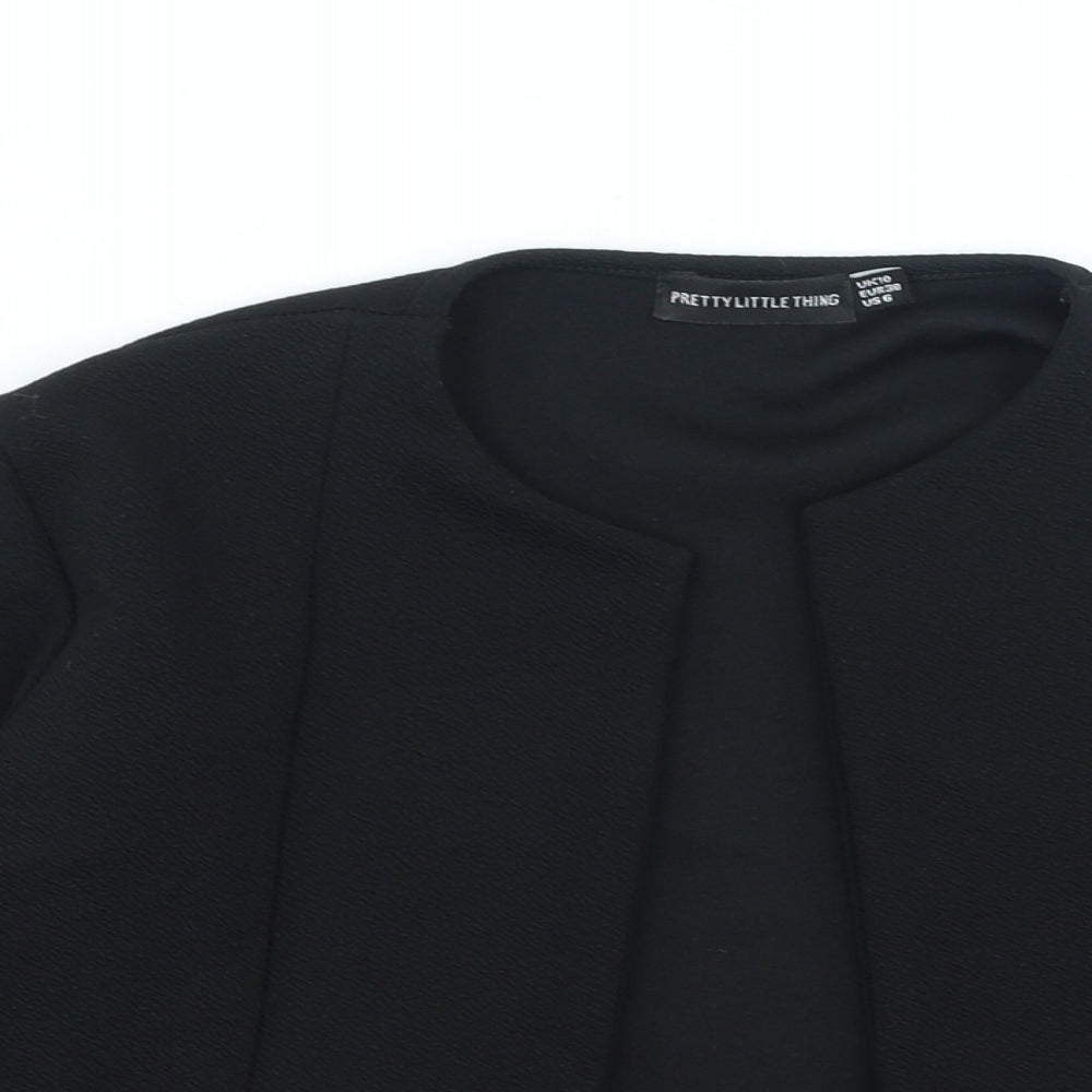 Womens UK Size 10 PRETTYLITTLETHING Black Cardigan Jumper