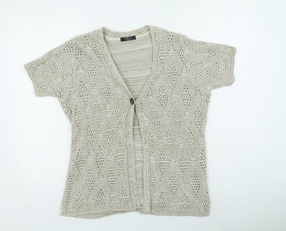 Womens UK Size M Bonmarché Beige Cardigan Jumper