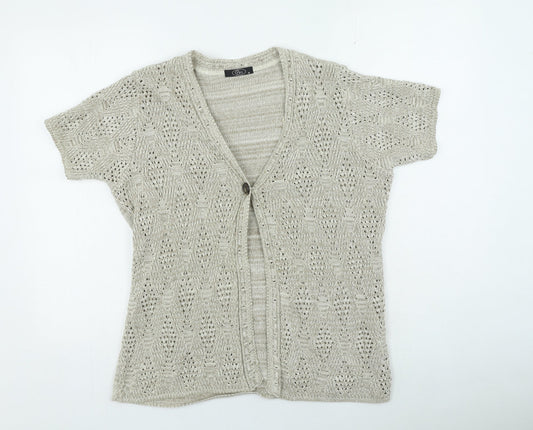 Womens UK Size M Bonmarché Beige Cardigan Jumper