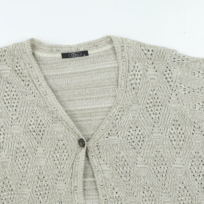 Womens UK Size M Bonmarché Beige Cardigan Jumper