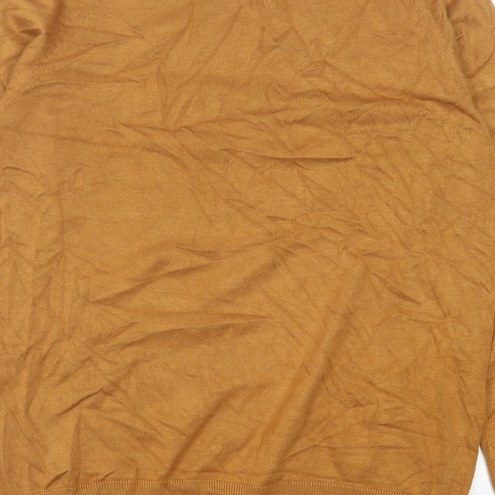 Pull&Bear Mens Brown Crew Neck Acrylic Pullover Jumper Size M