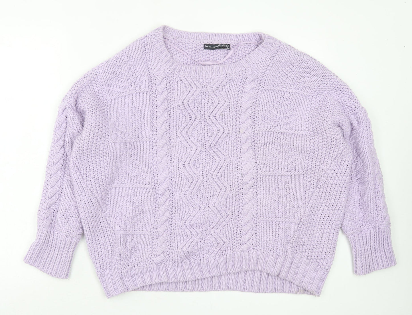 Atmosphere Womens Purple Crew Neck Acrylic Pullover Jumper Size 14