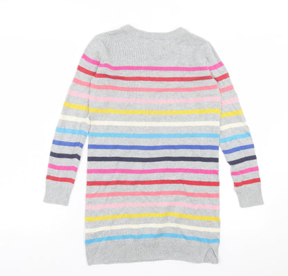 Gap Womens Multicoloured Crew Neck Striped Acrylic Tunic Jumper Size M