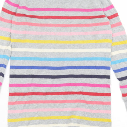 Gap Womens Multicoloured Crew Neck Striped Acrylic Tunic Jumper Size M
