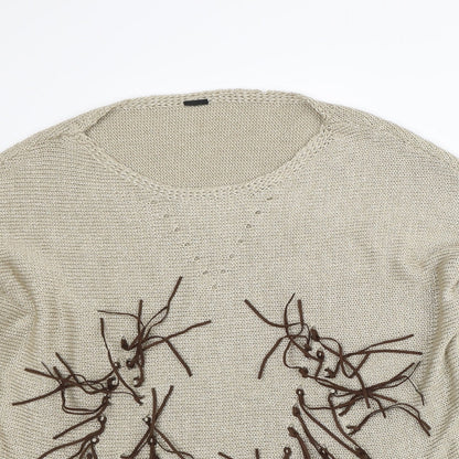Womens UK Size M Preworn Brown Pullover Jumper