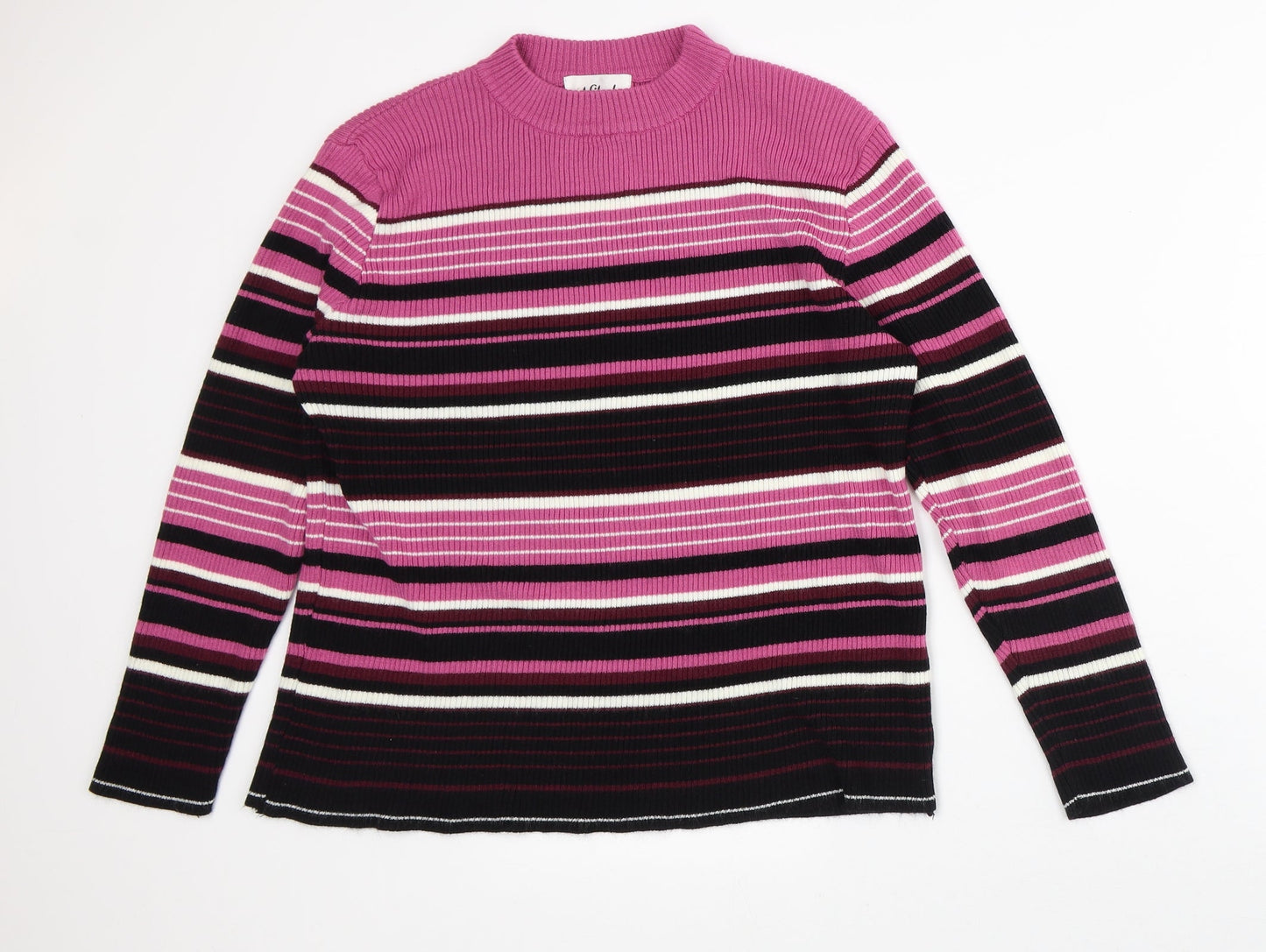 Womens UK Size L Afibel Pink Pullover Jumper