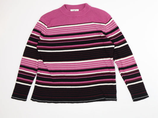 Womens UK Size L Afibel Pink Pullover Jumper
