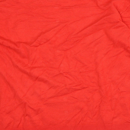 Love Knitwear Womens Red Geometric Viscose Pullover Sweatshirt Size 12
