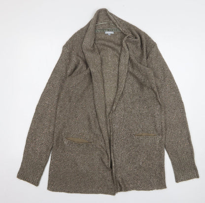 Maddison Womens Brown V-Neck Polyester Cardigan Jumper Size L