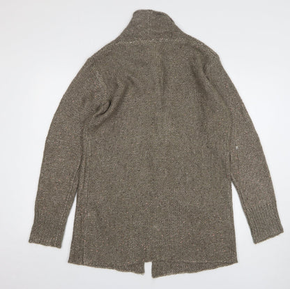 Maddison Womens Brown V-Neck Polyester Cardigan Jumper Size L