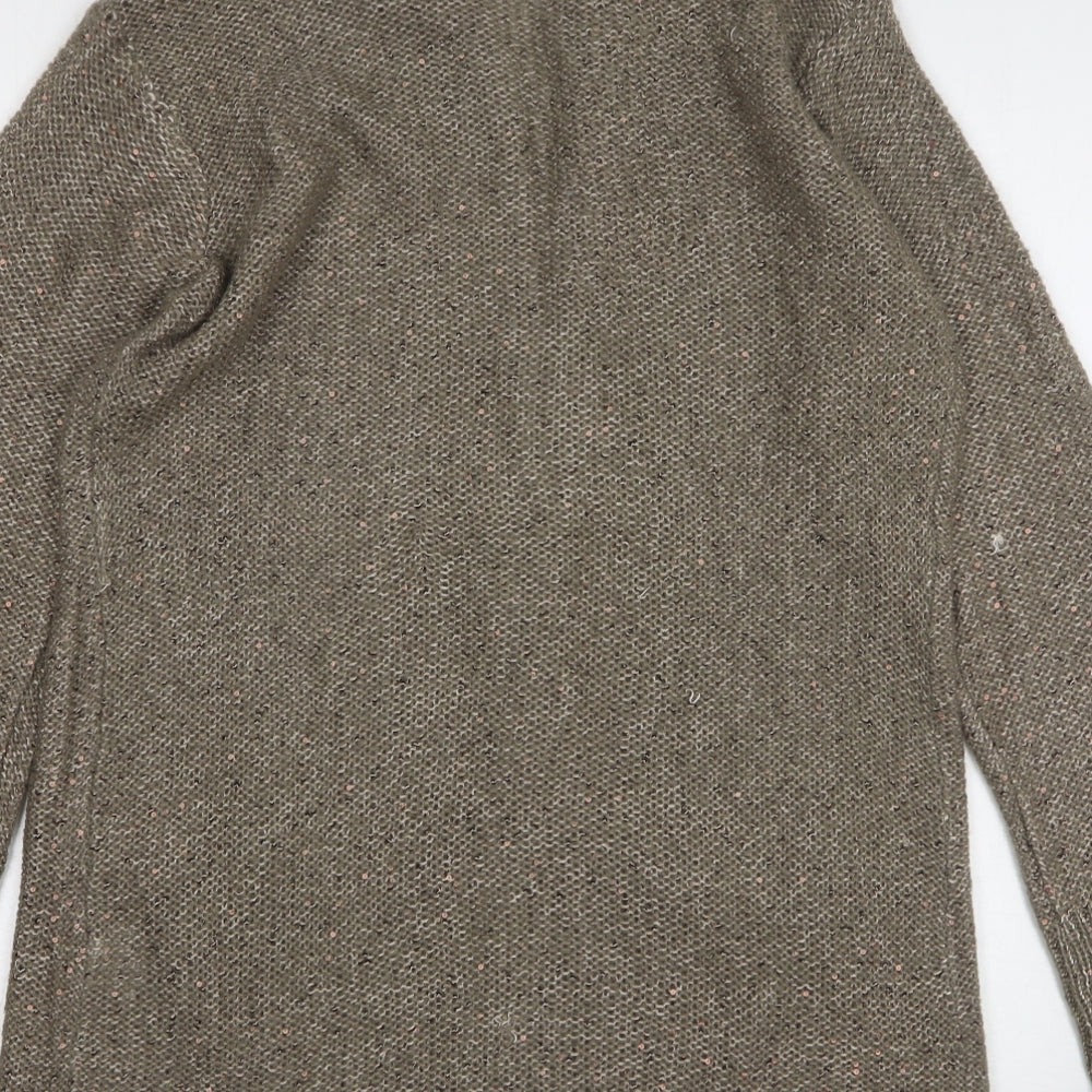 Maddison Womens Brown V-Neck Polyester Cardigan Jumper Size L