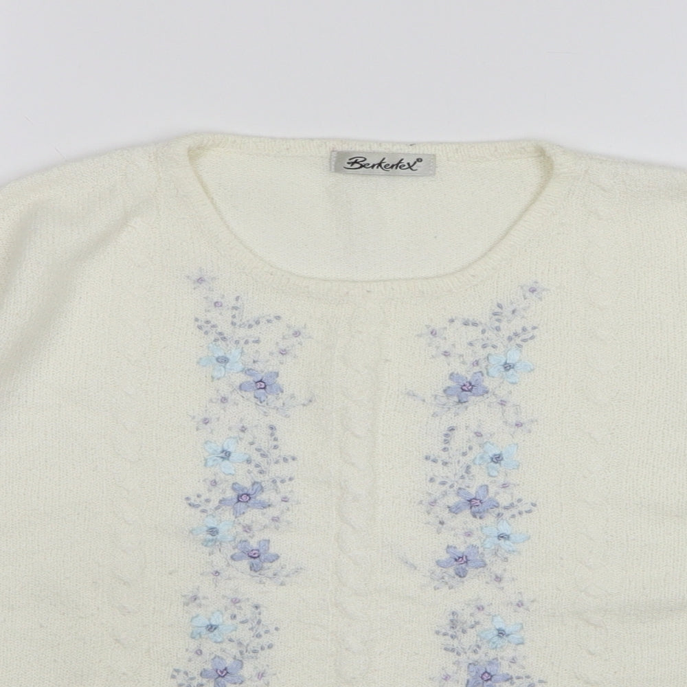 Womens UK Size 14 Berkertex White Pullover Jumper