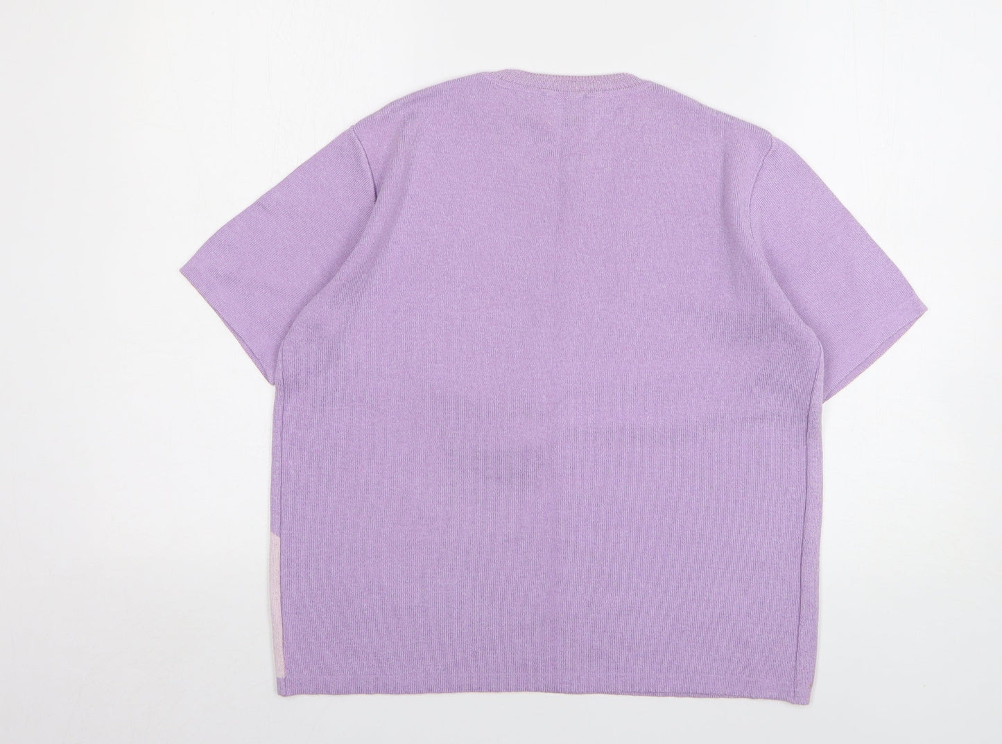 Anne Cramond Womens Purple Round Neck Acrylic Pullover Jumper Size M