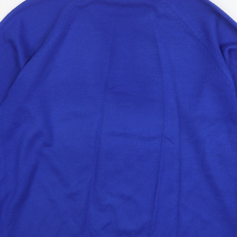 Classics Womens Blue Round Neck Acrylic Pullover Jumper Size 10