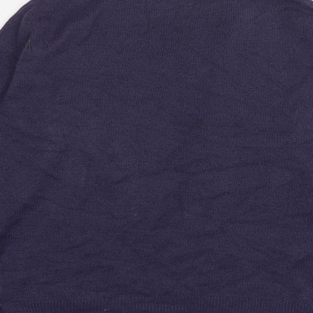 Nutmeg Womens Blue V-Neck Acrylic Cardigan Jumper Size 14