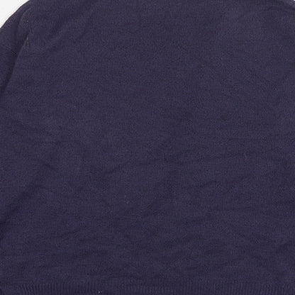 Nutmeg Womens Blue V-Neck Acrylic Cardigan Jumper Size 14