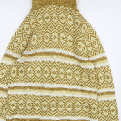 Be You Womens Yellow Argyle/Diamond Overcoat Coatigan Size 12