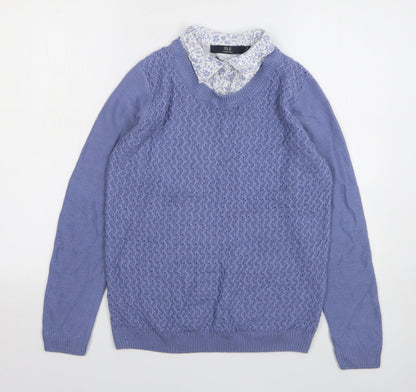Womens UK Size 10 Isle Essentials Blue Pullover Jumper