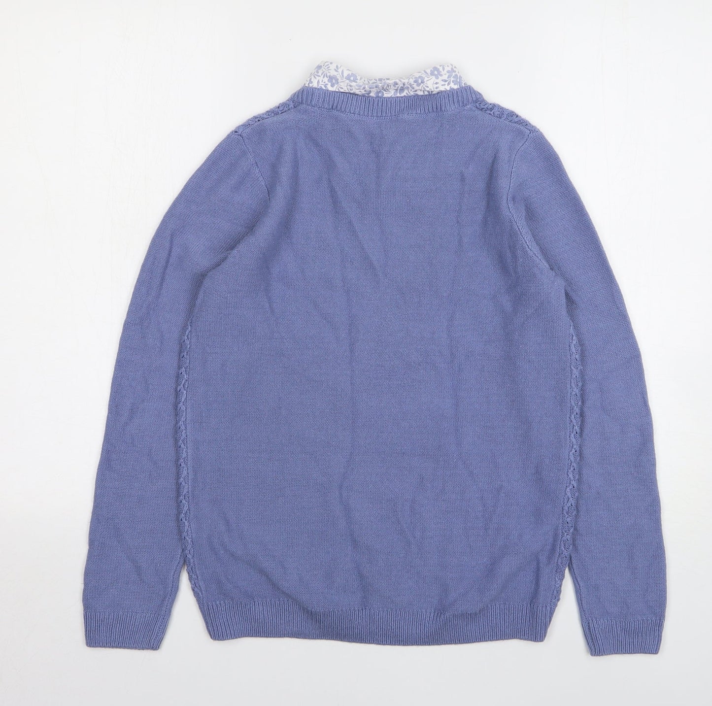 Womens UK Size 10 Isle Essentials Blue Pullover Jumper