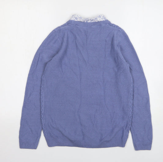 Womens UK Size 10 Isle Essentials Blue Pullover Jumper