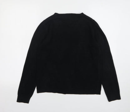Primark Womens Black Round Neck Acrylic Pullover Jumper Size 10